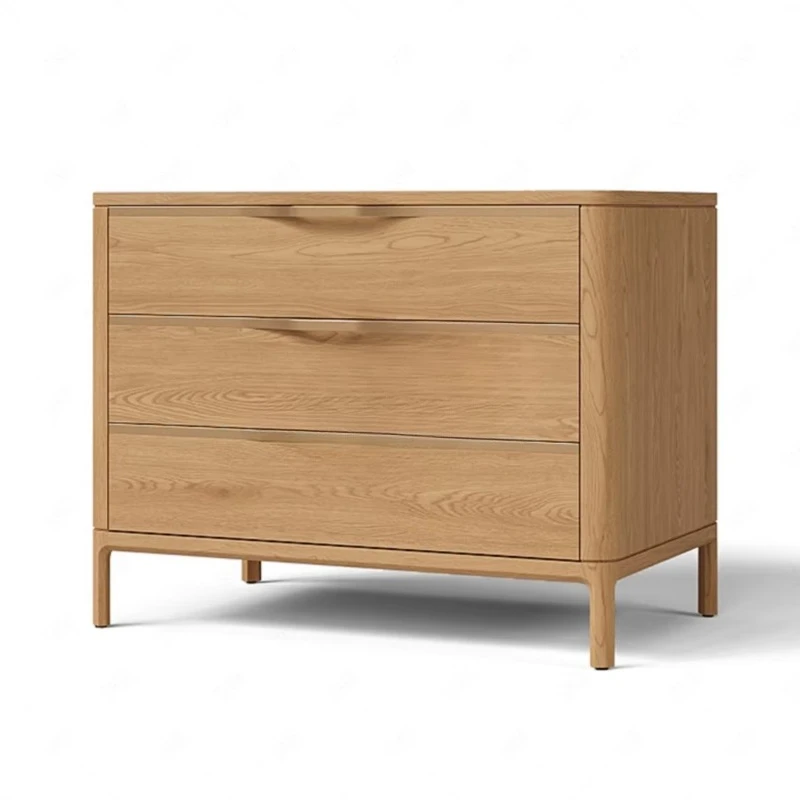 

Enclosed bedside table with door and 3 drawers solid wood bedside table