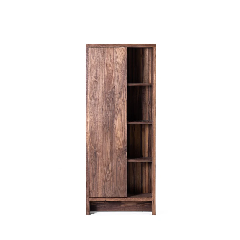 Simple series vertical side cabinet, log black walnut cherry wood wardrobe, modern simple bedroom