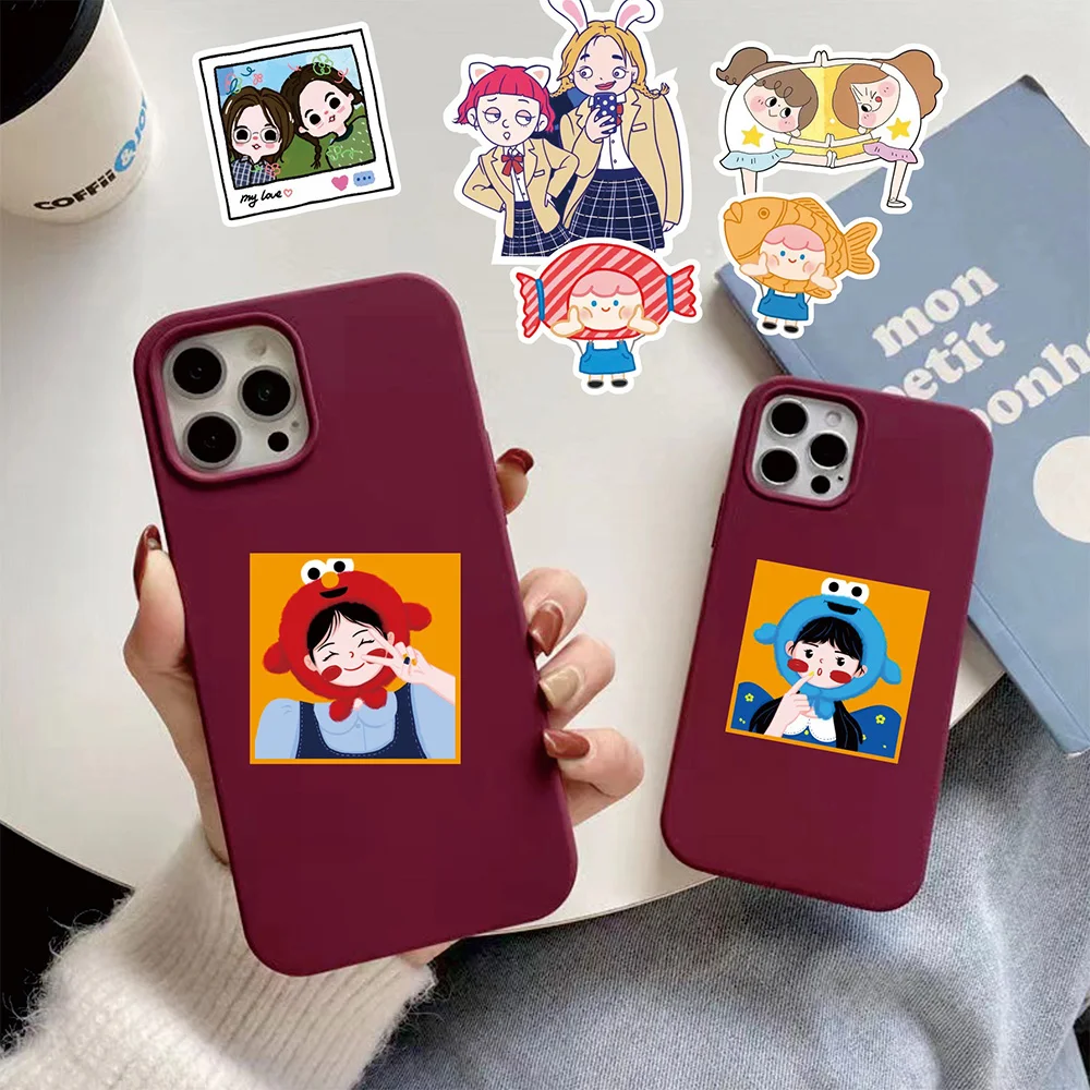 10/30/52 Uds lindo Anime ACGN chica vestir pegatinas dibujos animados moda para chicas pegatina Notebook teléfono portátil calcomanía decoración suministros