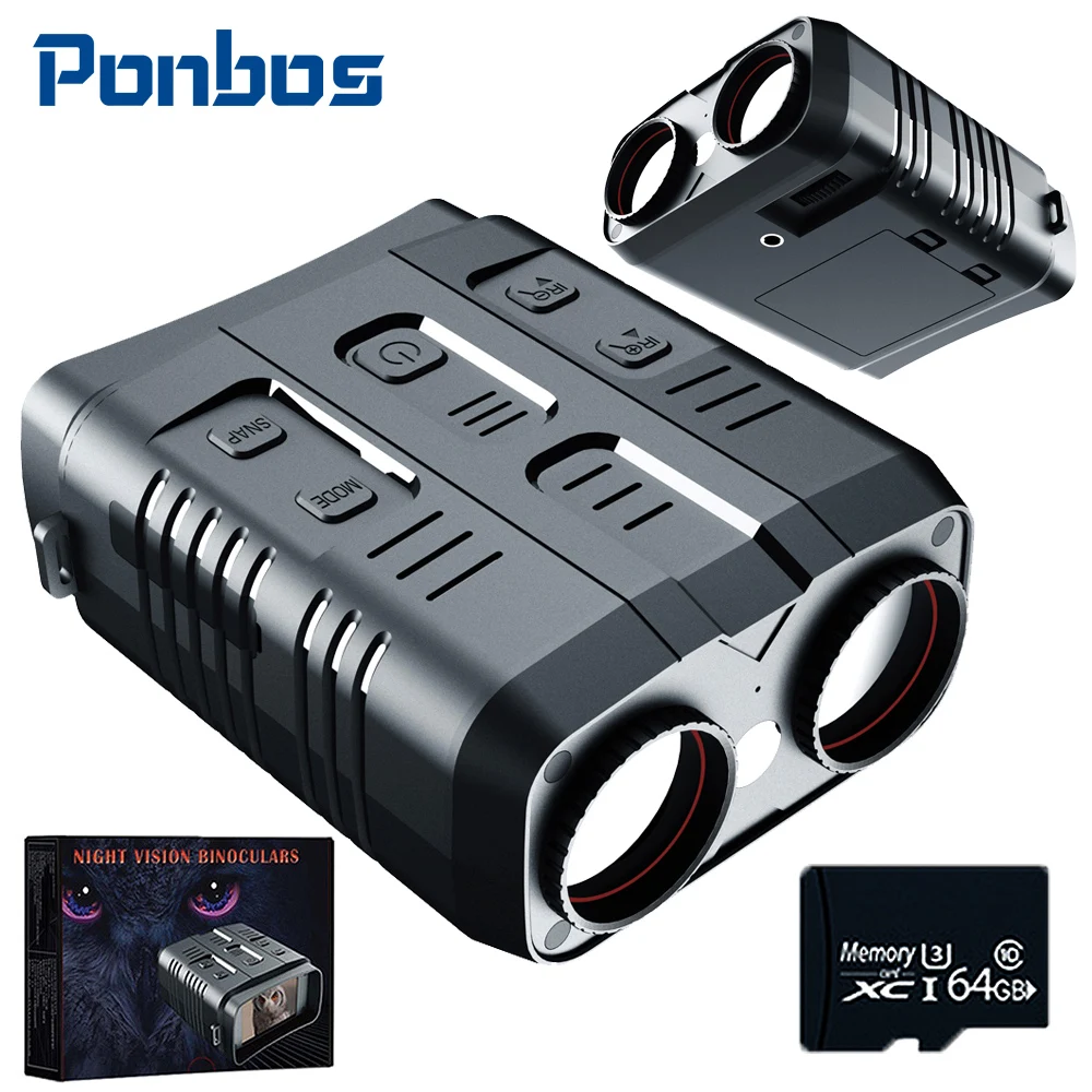 

Инфракрасный бинокль ночного видения R19/N009 300 м/500 м, 10MP/42MP 5X/10X зум, цифровой бинокль 1080P/4K UHD, телескоп для охоты