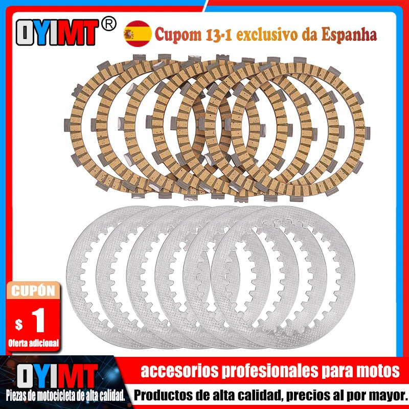 Placas de fricción de embrague de acero baquelita a base de papel para motocicleta, para Yamaha XT660R XT660X 25KW XT660Z Tenere XVS650 Drag Star