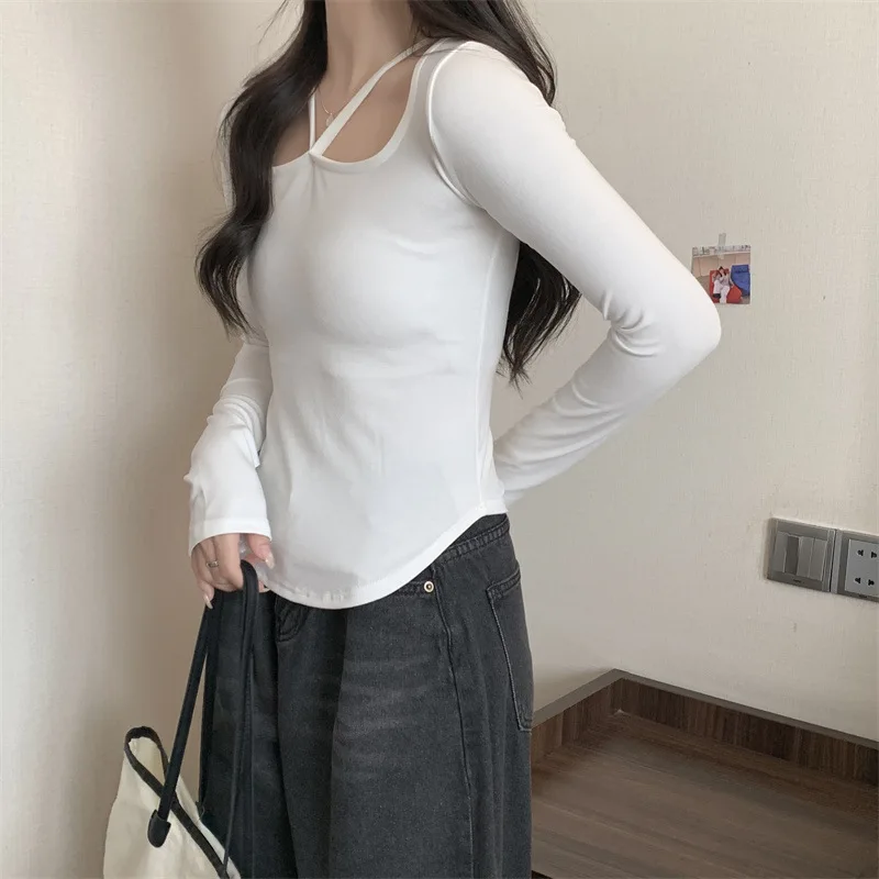 New Winter Sexy Black T-shirt Women Kpop Japanese Y2K Vintage Tee Shirt Woman Autumn Skinny Korean Fashion White Clothes Tops - Image 6
