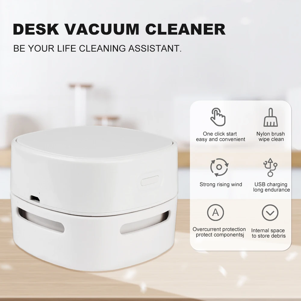 For Home Office Car Mini Vacuum Cleaner USB Charging Table Sweeper Desktop Cleaner Protable Desk Dust Vacuum