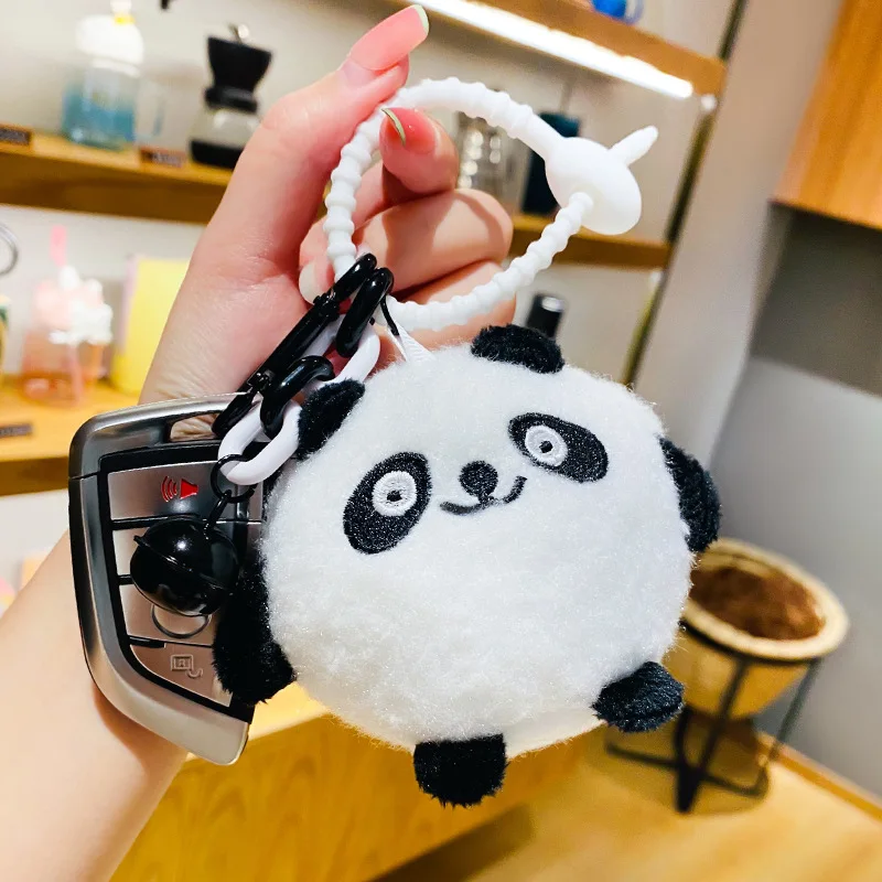 James Family Cute Cartoon Key Chain Silicone Panda Cat Lion Tiger Rabbit Dinosaur Doll Car Key Ring Women Bag Charm Pendant