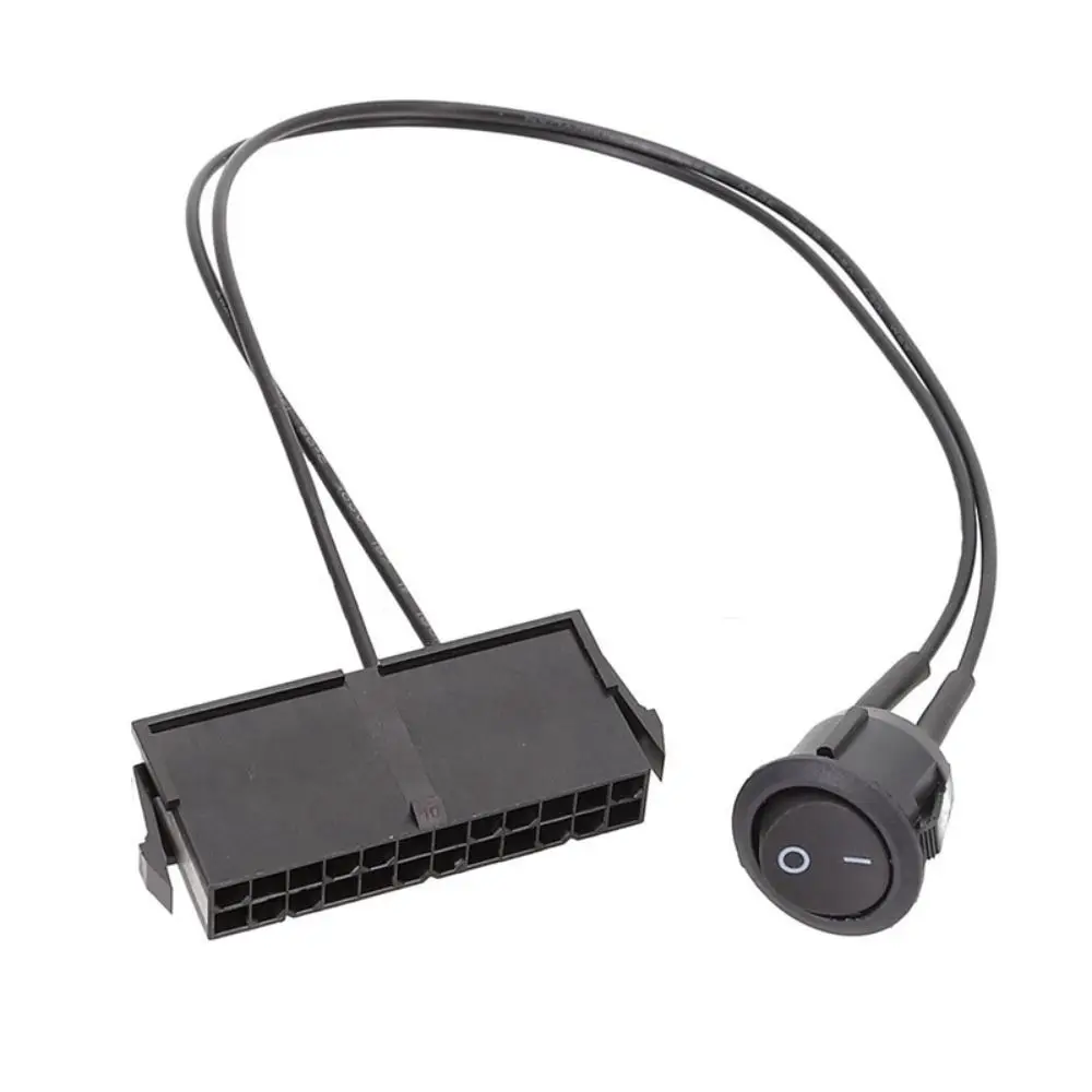 24 Pin PSU Power Supply Starter Female Connector Push Button Power Supply Switch Quick Test PC Power Supply Jumper Desktop