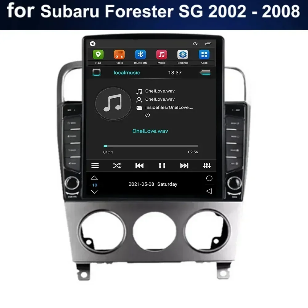 Für Tesla Stil 2 Din Android 13 Auto Radio Für Subaru Forester SG 2002 - 2008 Multimedia Video Player GPS stereo Carplay DSP