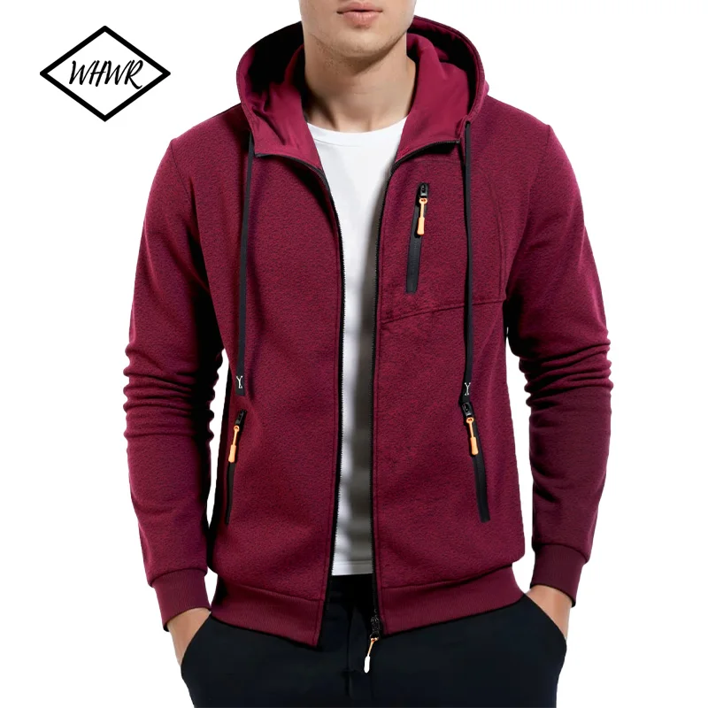 

Осеннее мужское повседневное спортивное пальто с капюшоном на молнии, однотонный кардиган, толстовка для мужчин, одежда, спортивная одежда, облегающая повседневная куртка