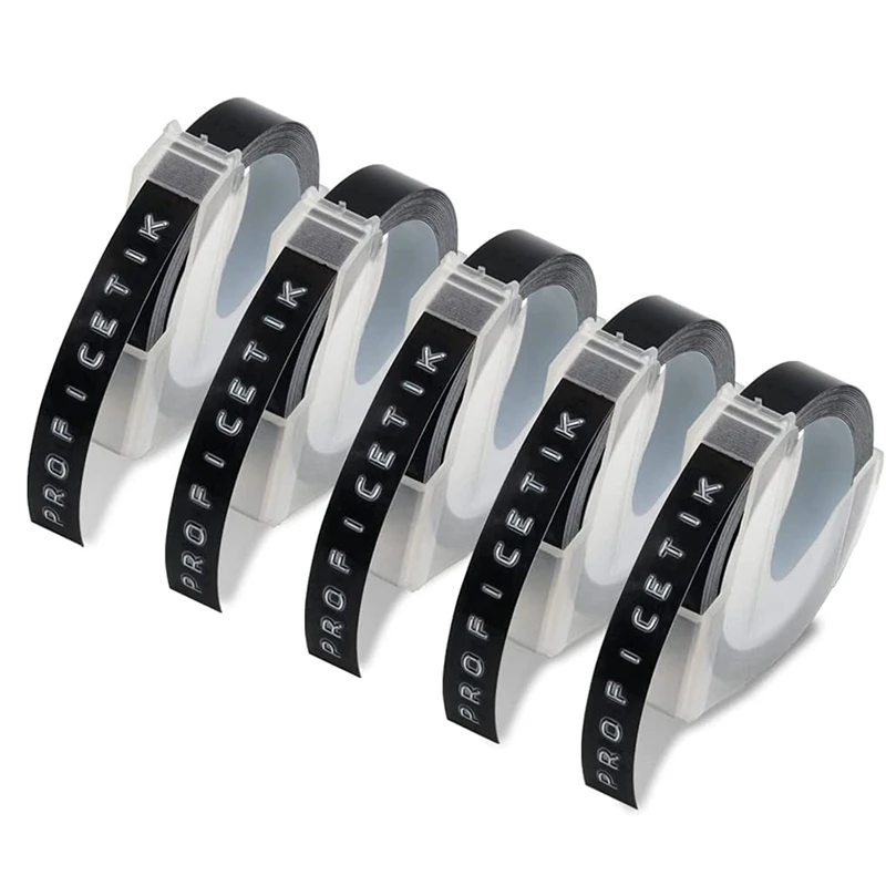 

6 Pcs Label Tape Compatible with Dymo Embossing Label Tape for Dymo Label Maker 1880 Motex E-101 9mm x