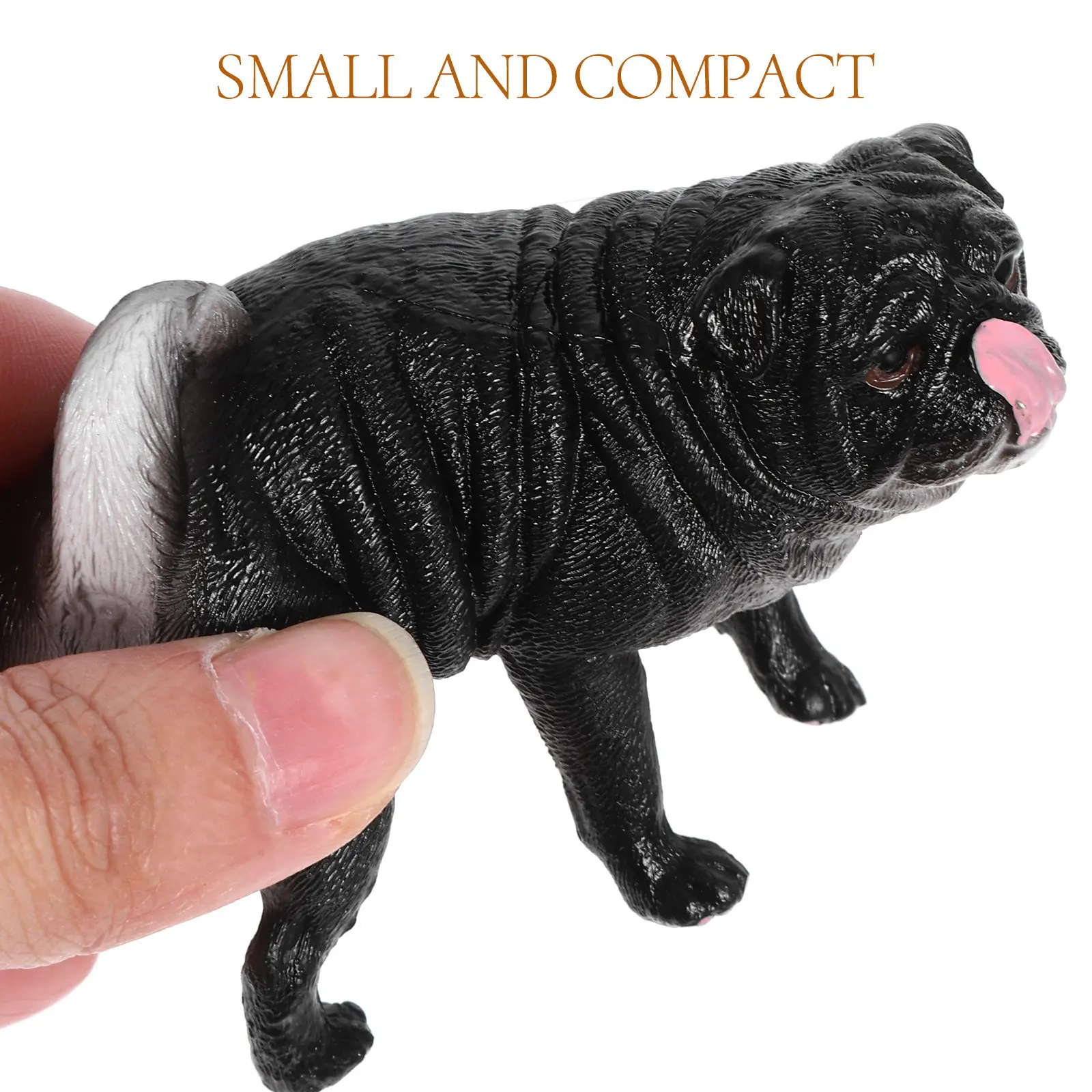

Realistic Pug Dog Simulation Home Office Desktop Decor Decorative Dog Craft Animal Figure for Garden Office Bedroom