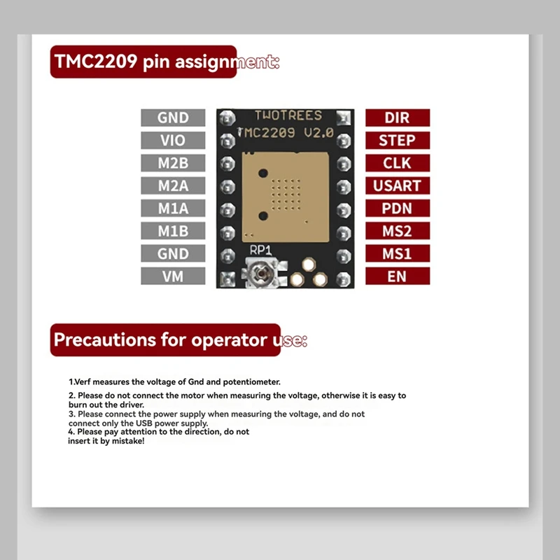 TMC2209 V2 Stepper Motor Driver 2,5A Uart Ultra Senyap untuk Printer 3D untuk Motherboard MKS Gen L, SKR V1.3 & V1.4