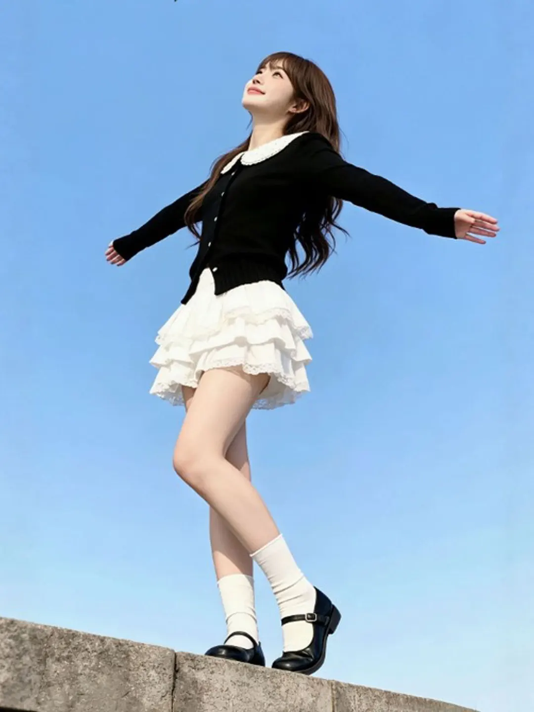 

Уникальный комплект из топа в горошек и юбки: красивый весенний наряд из комфортного хлопкового материала, юбка с высокой талией.