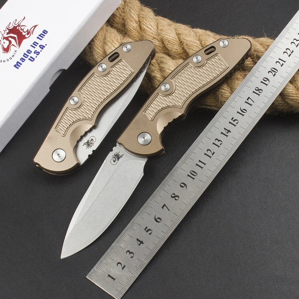 New Hinderer XM18 -A Titanium Handle CPM 20CV Copper Washer Tactical Pocket Camping Hunt Outdoor EDC Tool Folding Knife