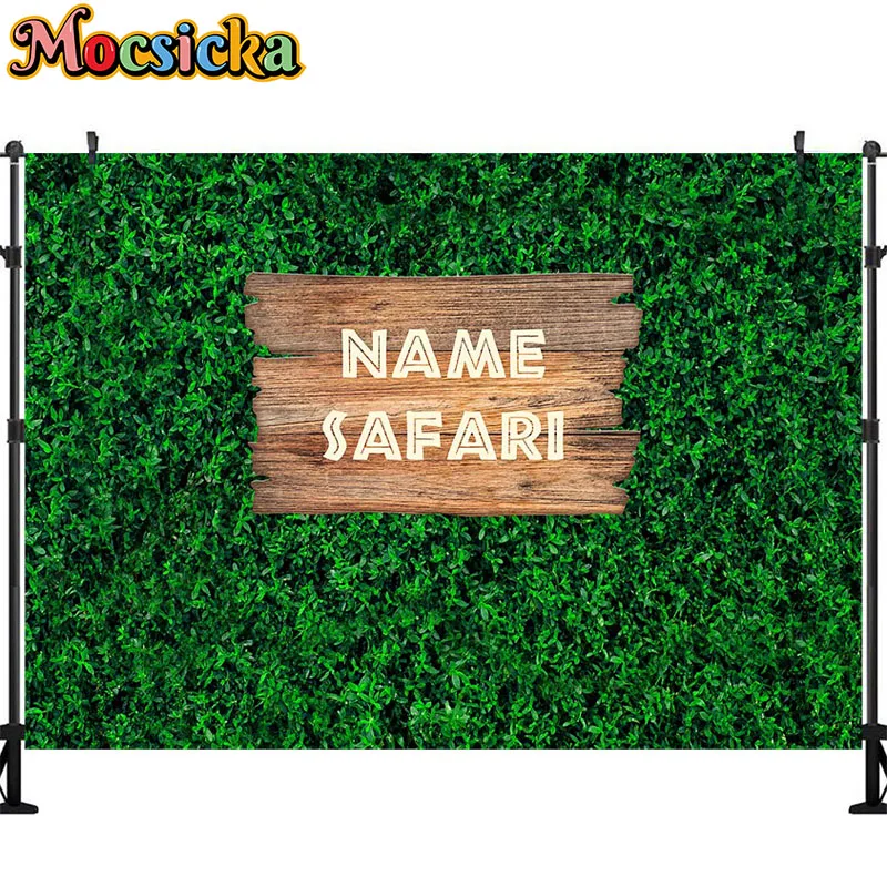 Jungle Safari Party Backdrop Photo Shoot Green Grass Wall Newborn Wild One Birthday Background Children Baby Shower Custom