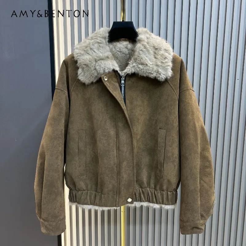 

2025 Winter New Furry Jacket Coat For Women's Thickened Soft Warm Reversible Stylish Age-Reducing European Style Faux Fur Top