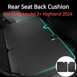 Cojín del respaldo del asiento trasero para Tesla New Model 3 +, almohadilla protectora antipatadas de cuero, nuevo Modelo 3 Highland 2024, accesorios de coche