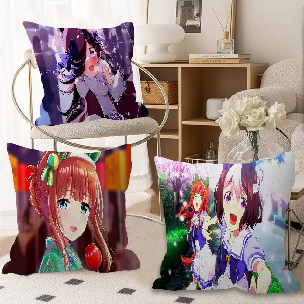 Umamusume Pretty Derby Pillowcase toon Gift Cushion Cover Bedroom Home Sofa Chair Seat Decor pillow case