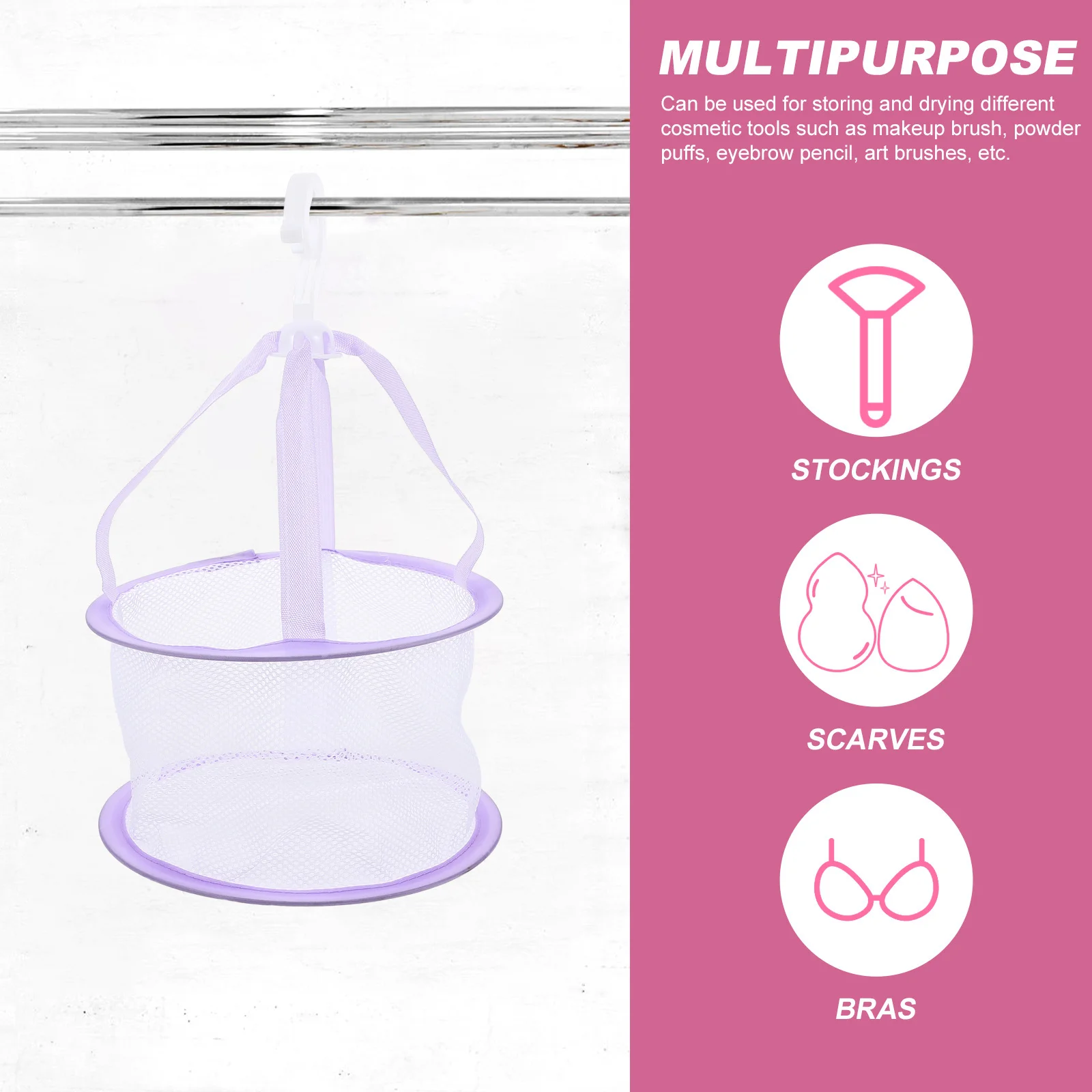 

1pcs Mesh Drying Net Rack For Makeup Brushes Socks Bathroom Drying Basket Holder Reusable Washing Mesh Storage