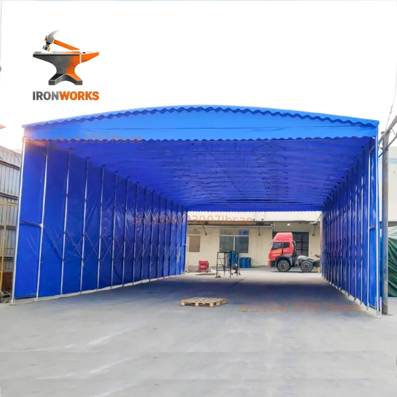 Mobile push-pull canopy Outdoor large warehouse tent Telescopic folding canopy Activity shrinkage Factory parking shed
