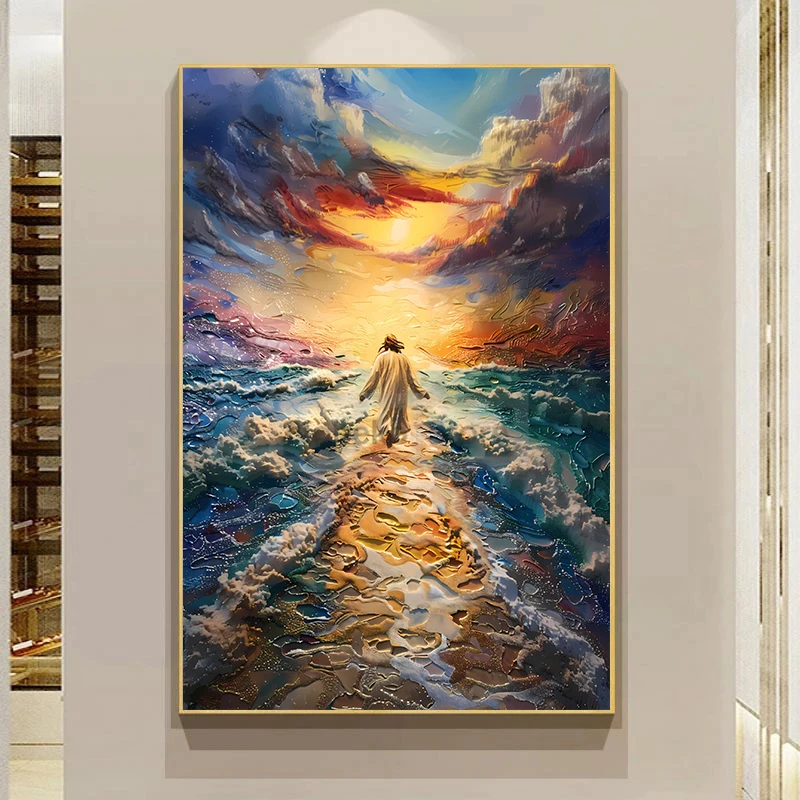 Modern Christian Jesus Poster Religious Prints Canvas Painting Bible Verse Wall Art Pictures Home Living Room Christian Decor