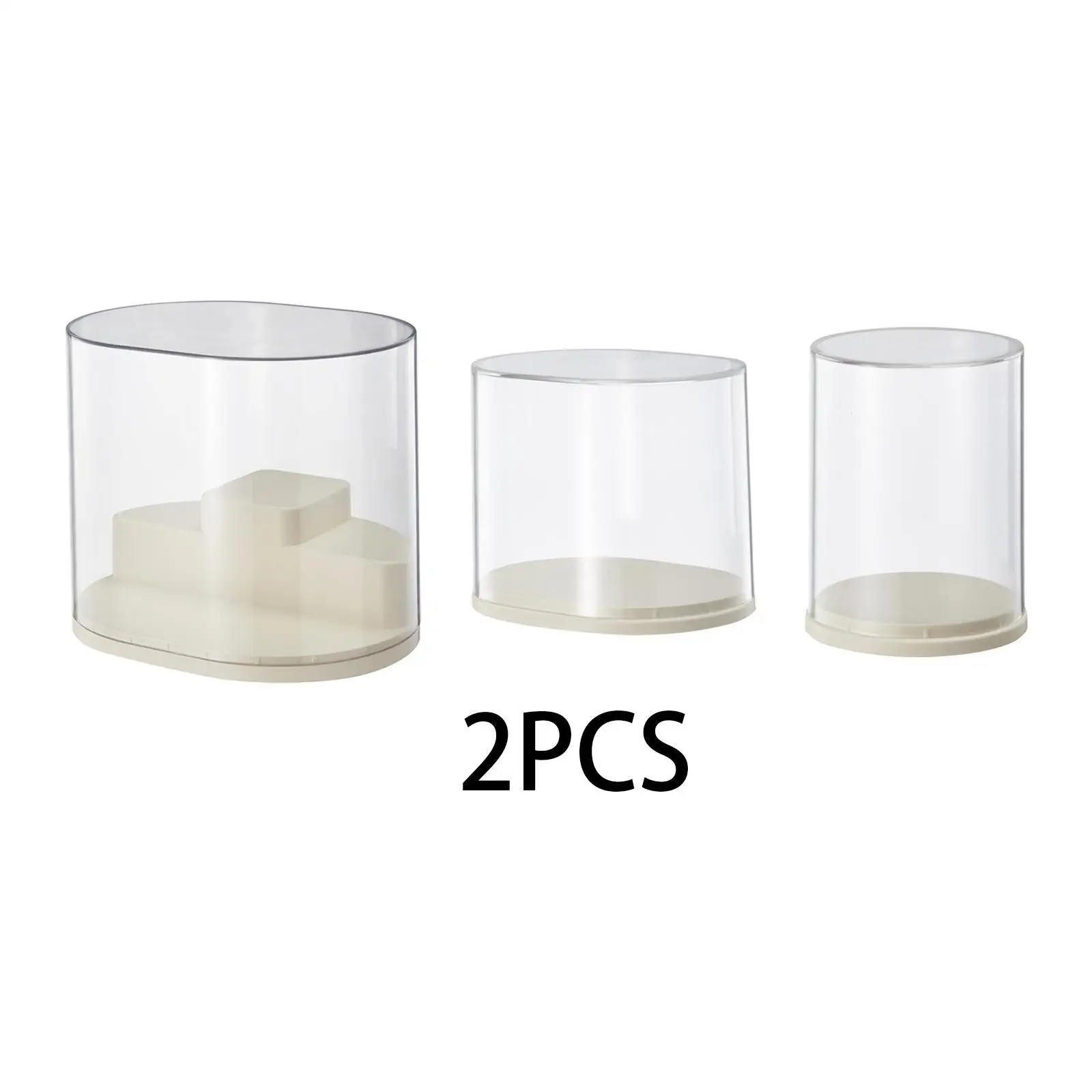 2x Clear Display Case Figures Display Storage Case Clear Figurine Display Shelf Dustproof Storage Box for Perfume Minifigure