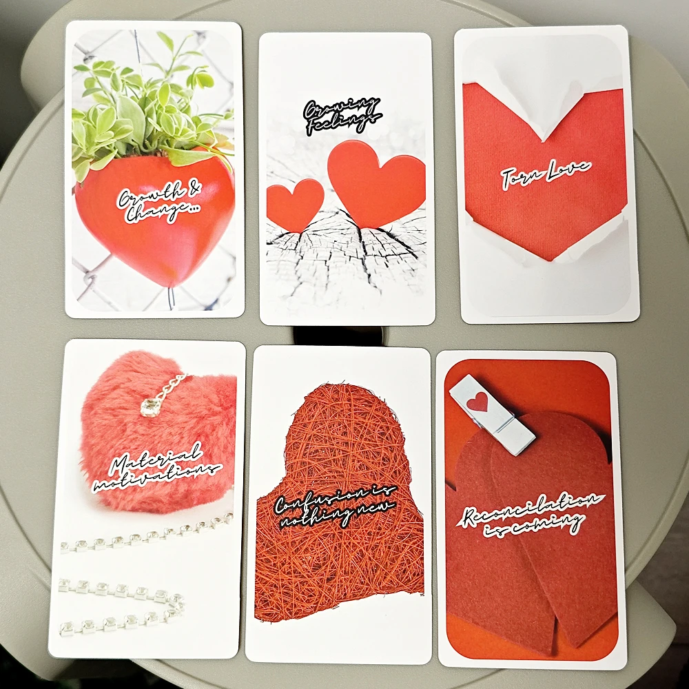 Baraja de oráculo de amor de 10,3x6cm, 54 tarjetas, tarjetas de oráculo de las importaciones del corazón