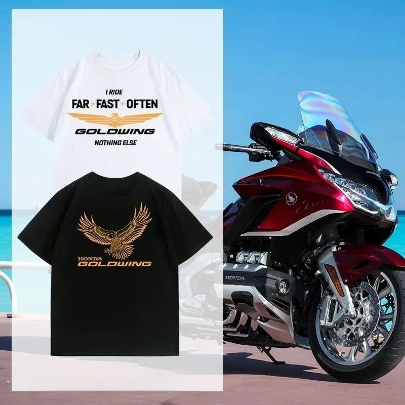 

Honda Men's and Women's T-shirts Motorcycle Summer New Casual Round Neck Trend Loose Racing Car Riding Off-road Short Sleeves