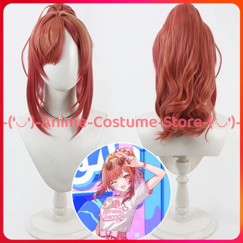 

VTuber Ichijo Ririka Curly Ponytail Cosplay Wig Anime Game Character Halloween Carnival Party Wigs Heat Resistant Synthetic Hair