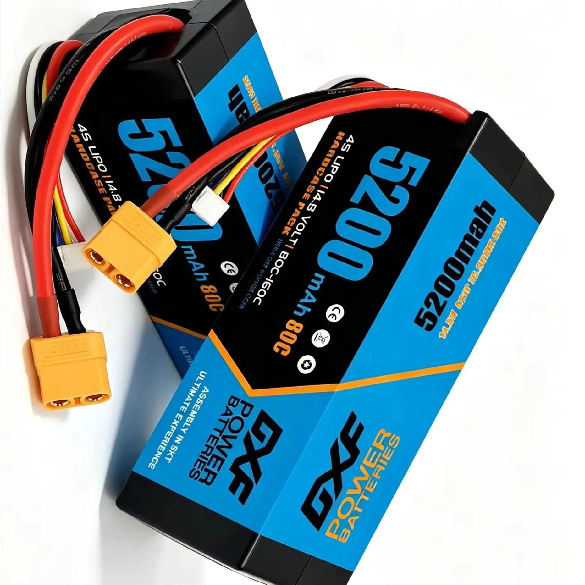 5200mAh 14.8V 4S Lipo-Akku 80C mit XT90-Stecker Hardcase für 1/8 Buggy Truggy Offroad-Auto Boot LKW Flugzeug UAV RACING