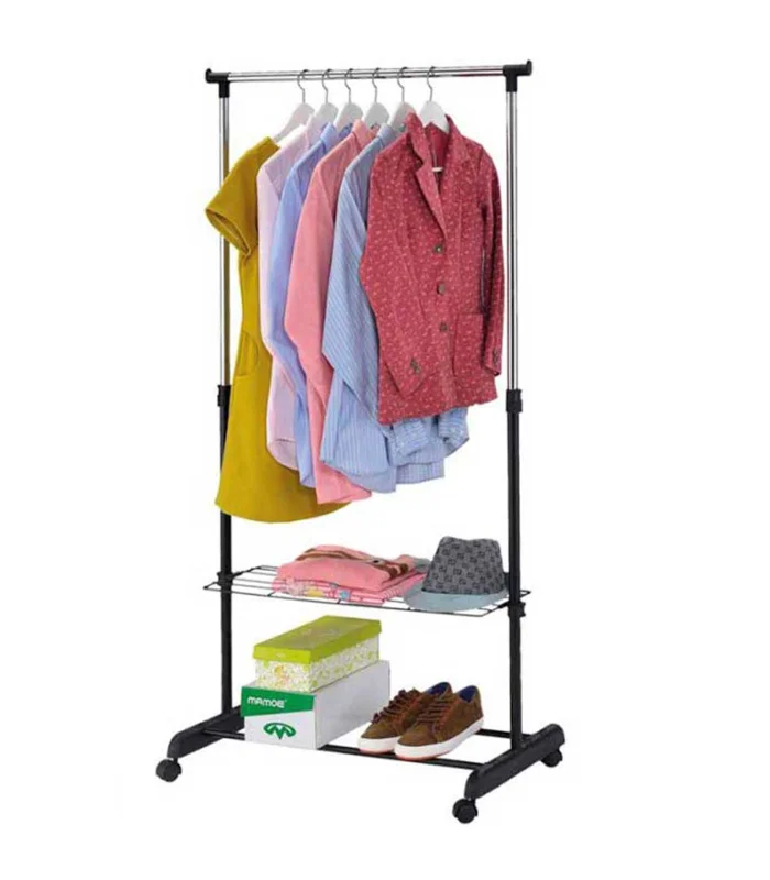 Metal rack rack + wheels 84x42x168 cm. metal donkey for placing clothes in an organized way. Structure of a