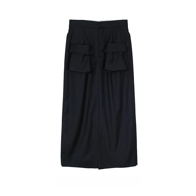 

Mat ket Design Юбка на молнии Ele Повседневная шерстяная юбка прямого кроя со средней талией для женщин Осенний сезон