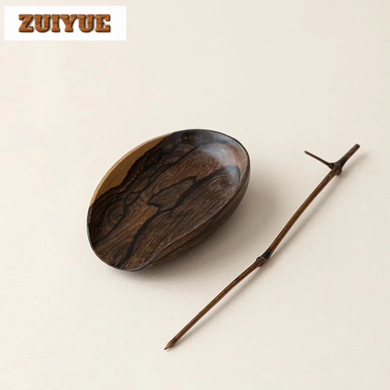 Handmade Wood Tea Spoon Tea Scoop Retro Tea Boxes Saucer Chahe Shovel Chinese Appreciation Ladle Puer for Tea Equipment Crafts