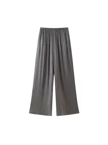 Dammode med knuten texturerad kimonojacka och raka byxor med hög resår i midjan, tvådelade set för kvinnor, Mujer 12 best sales Zara 2-delat set - №10