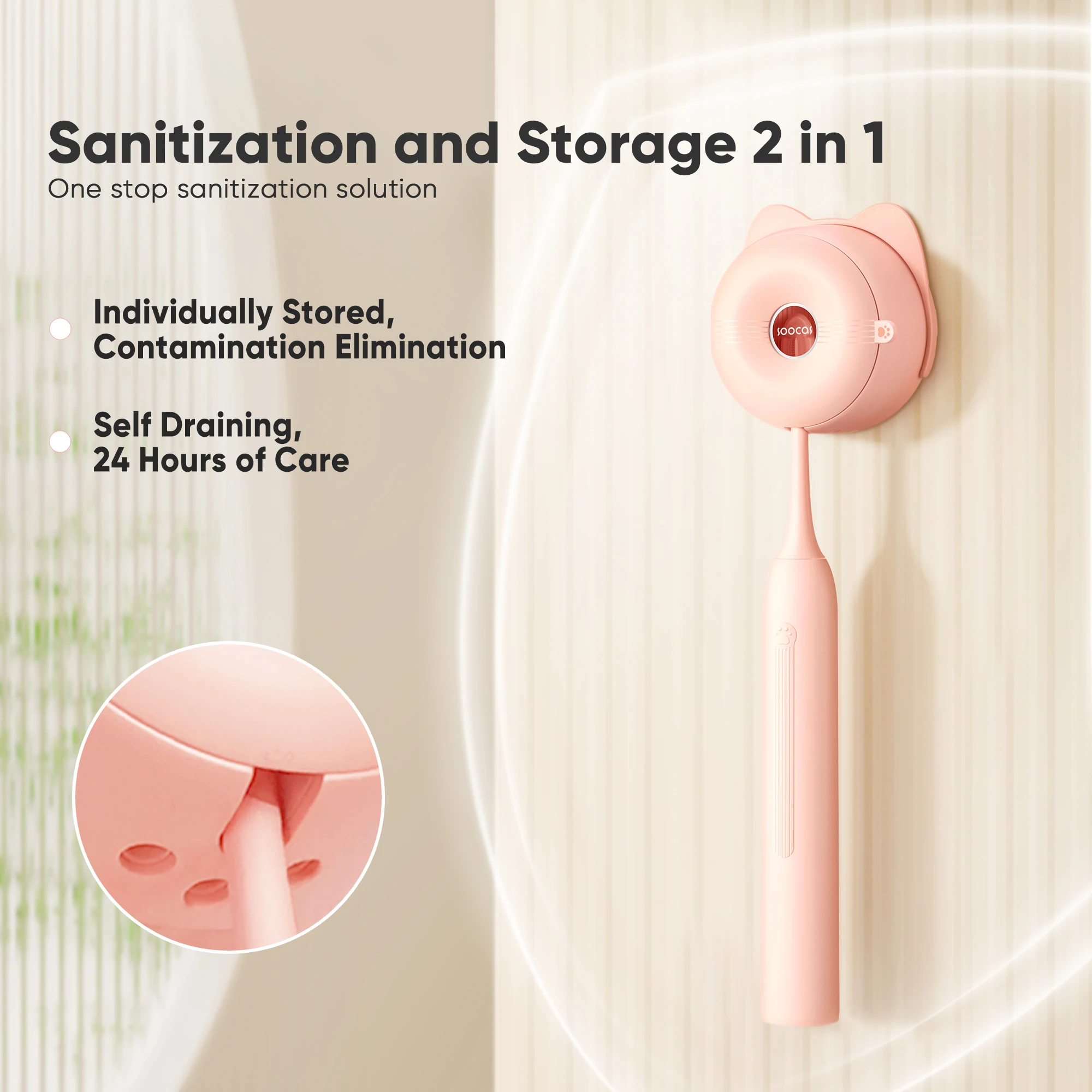 SOOCAS Sonic Electric Toothbrush D3 Smart Ultrasonic Tooth Brush Cleaner Whitening Waterproof and Sanitizer Toothbrush