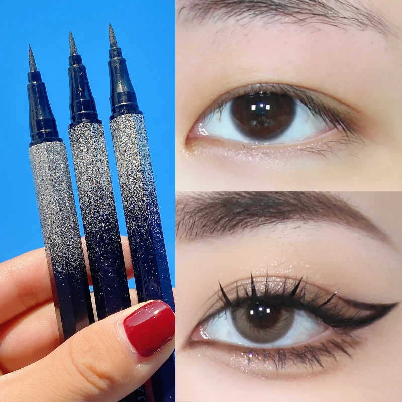 Sponge Tip Liquid Eyeliner Pen Delicate Brown Natural Starry Sky Eyeliner Lasting Waterproof Quickly Drying Non Smudge Cosmetics 