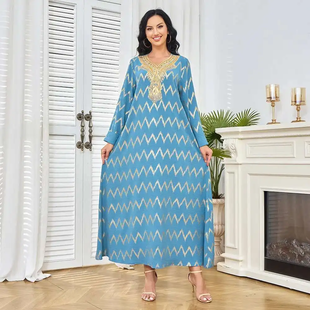 

Robe Clothing Factory's New Gold Plated Long Dress Dubai Tourism Party Evening Dress Muslim Dress