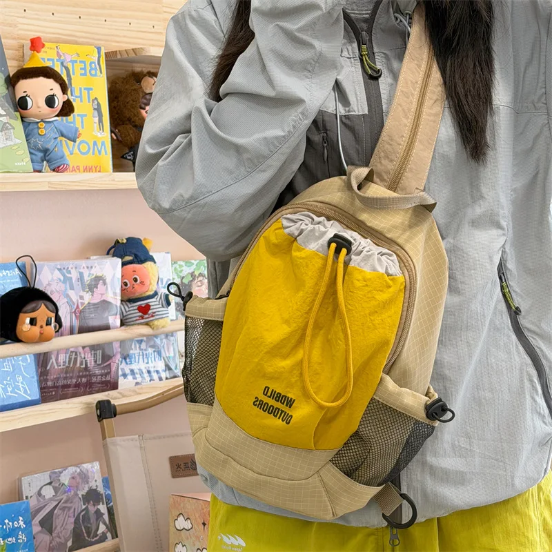 Outdoor small backpack for women, lightweight and stylish, multifunctional crossbody bag, dual-use for hiking and mountaineering