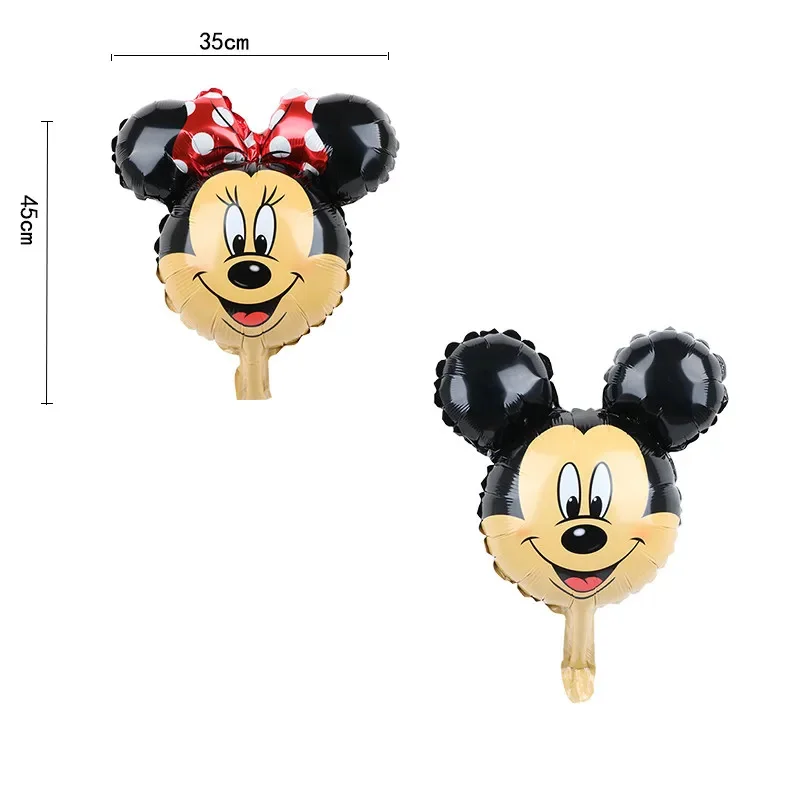 2pcs Disney 32inch Red Black Number Foil Balloons Mickey Minnie Head Balloon Number 1-9 Year Kids Boy Girl Birthday Party Decors