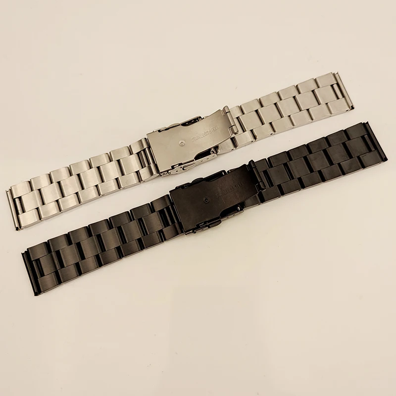 Large size Stainless steel Watch Strap 20mm 22mm 24mm Men Metal Solid Wrist watch Band Bracelet