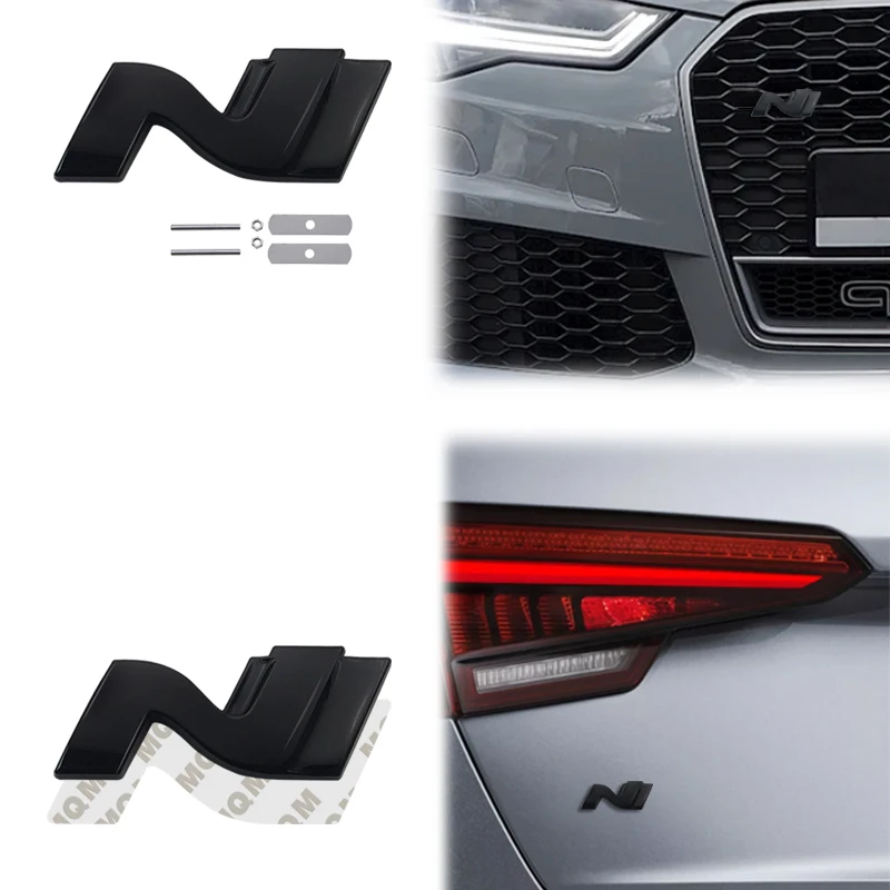 Pegatinas de insignia de rejilla con emblema N de Metal 3D, calcomanía para Hyundai N LINE i30, i20, Sonata Accent, Tucson, Elantra, IX35, Coolpad,