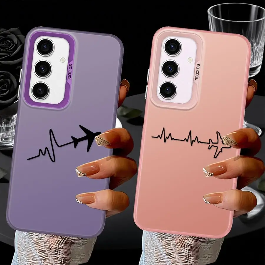 Phone Cover Case for Samsung Galaxy A23 A71 A32 A36 A12 A16 A34 A17 A52 A25 A73 A54 A72 A14 A56 A13 Flight Route