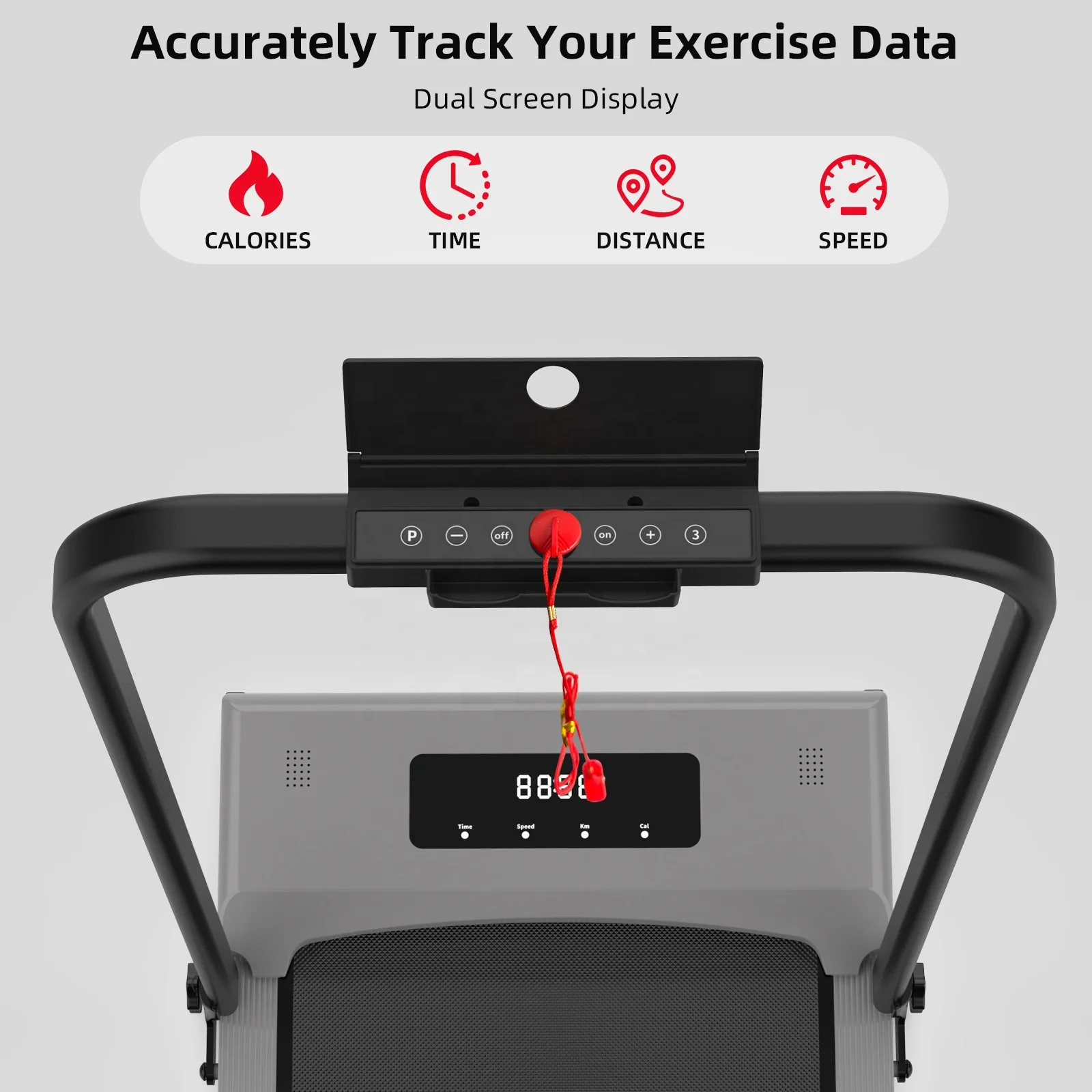 Effective Cardio Training Foldable Electric Treadmill Portable Walking Pad Running Machine for Home Office Indoor Gym Fit