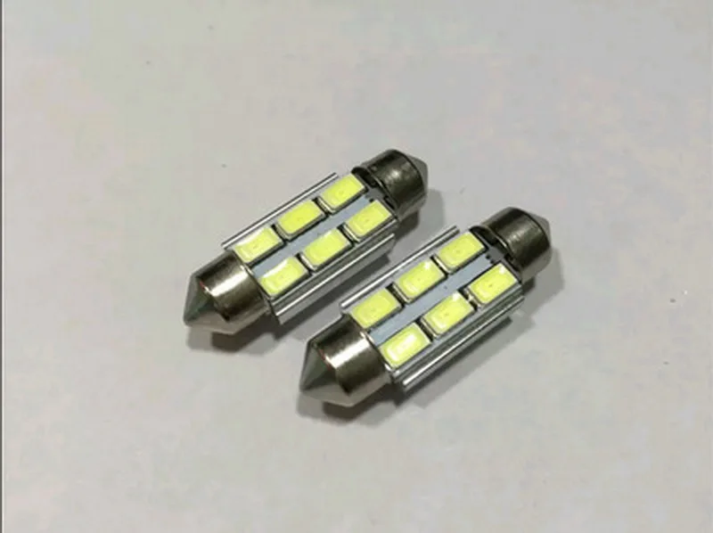 Lights Bulbs for Interior License Plate Lights Car styling 41mm 6SMD 5730 5630 LED Festoon 2 pcs/lot Canbus Error Free White