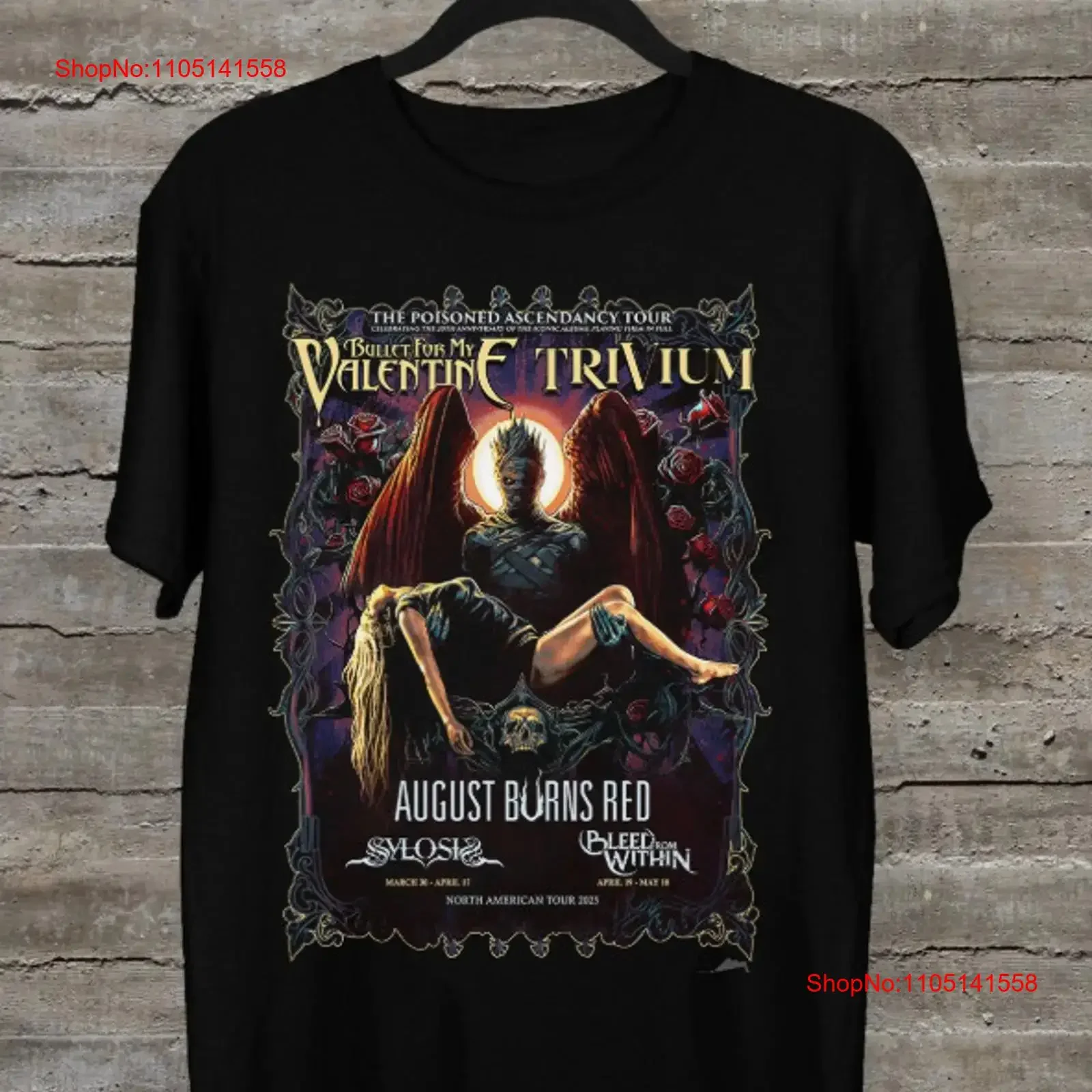 NEW Bullet for my Valentine The Poisoned Ascendancy Tour Black T Shirt S 5XL vintage Washed graphic Top For Everyday Wear