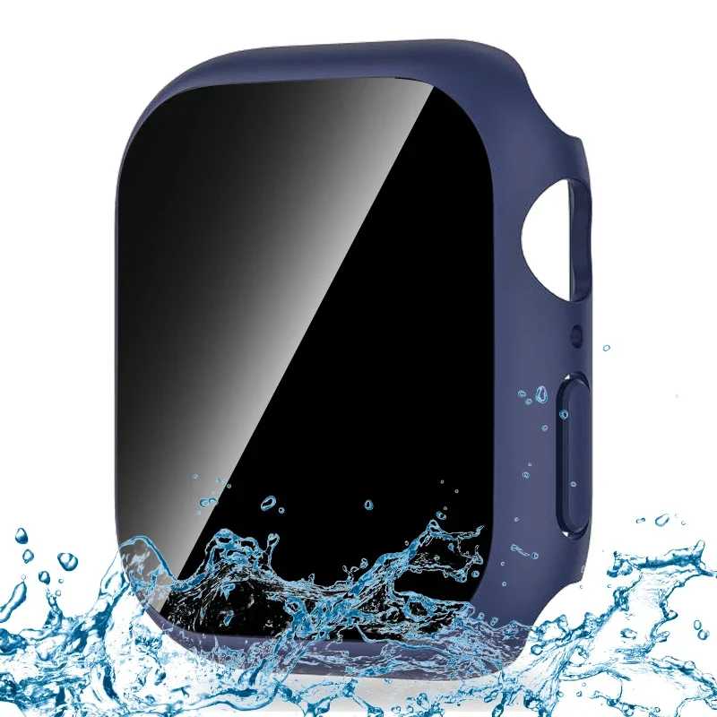 Privacy Glass+Case for Apple Watch Cover 45mm 41mm 46mm 42mm Tempered Anti-Peeping Screen Protector IWatch 10 8 7 6 5 4 3 SE 9