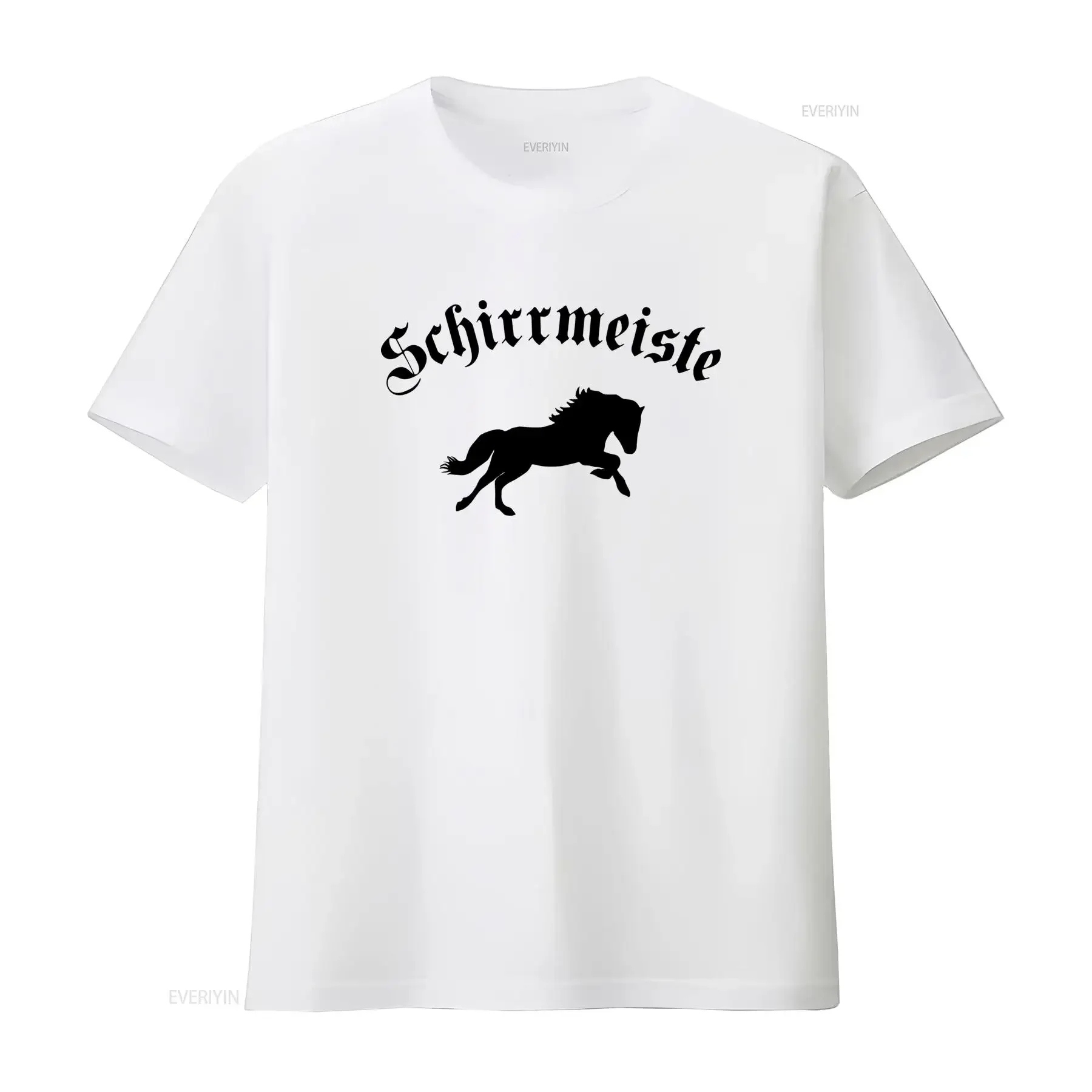 Schirrmeister Horse Print T Shirt Bundeswehr Style 2747 vintage Washed Slightly Comfortable Versatile Soft