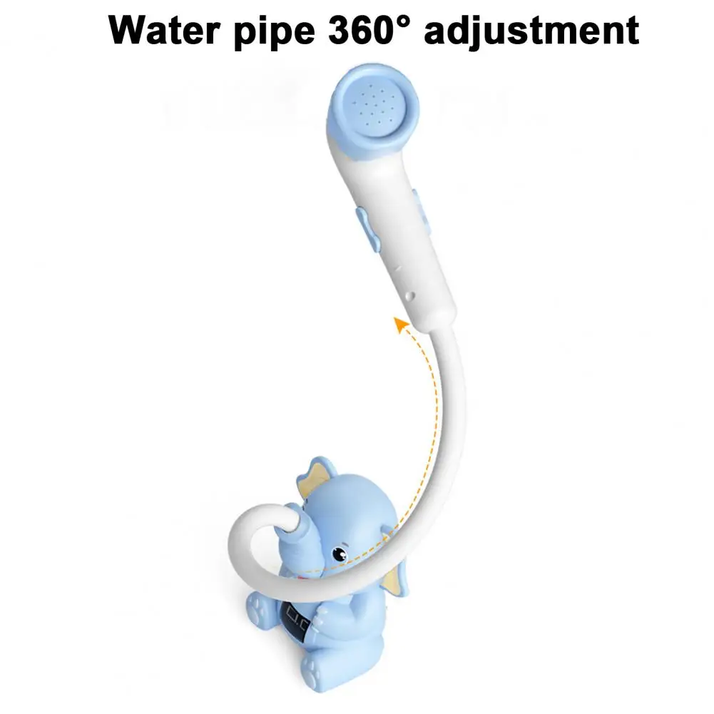 Cartoon Shower Nozzle Rechargeable Elephant Baby Bath Shower Head with Lcd Display Water Thermometer for Toddlers for Boys