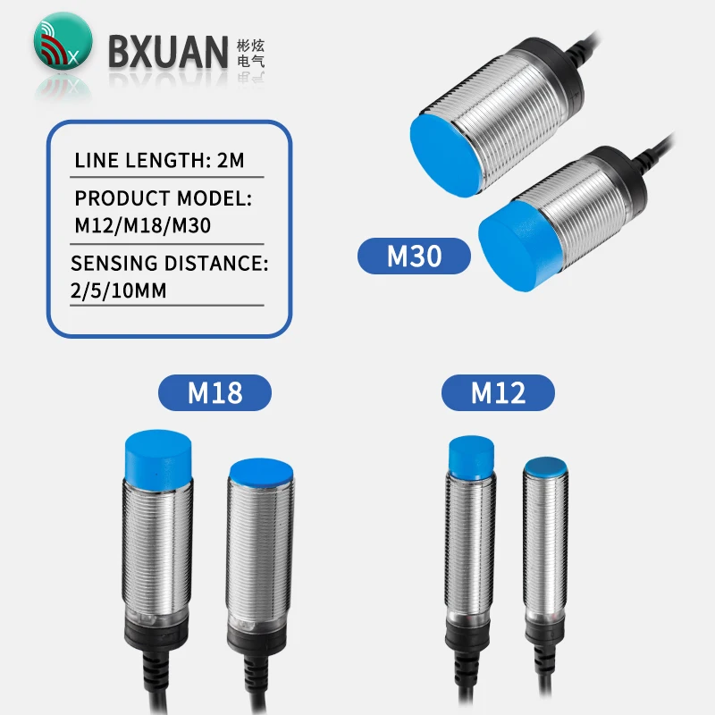 10-30VDC 15mm Detection Range Inductive Proximity Switch Sensor NPN PNP Analog Output