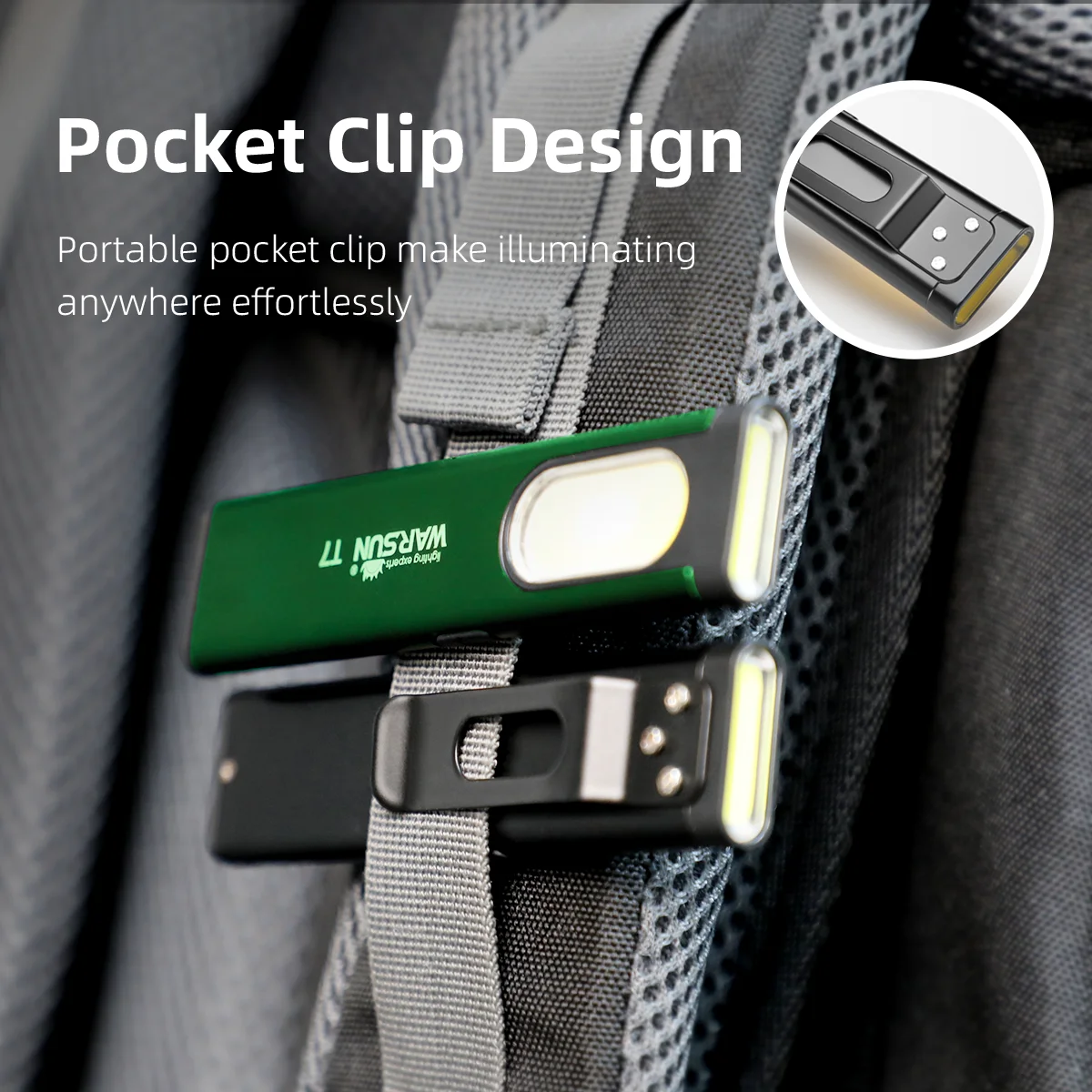Warsun T7 Latest LED Keychain Flashlight 800Lm Portable Mini Torch Light Pocket Lantern Flood Work Light With Magnet
