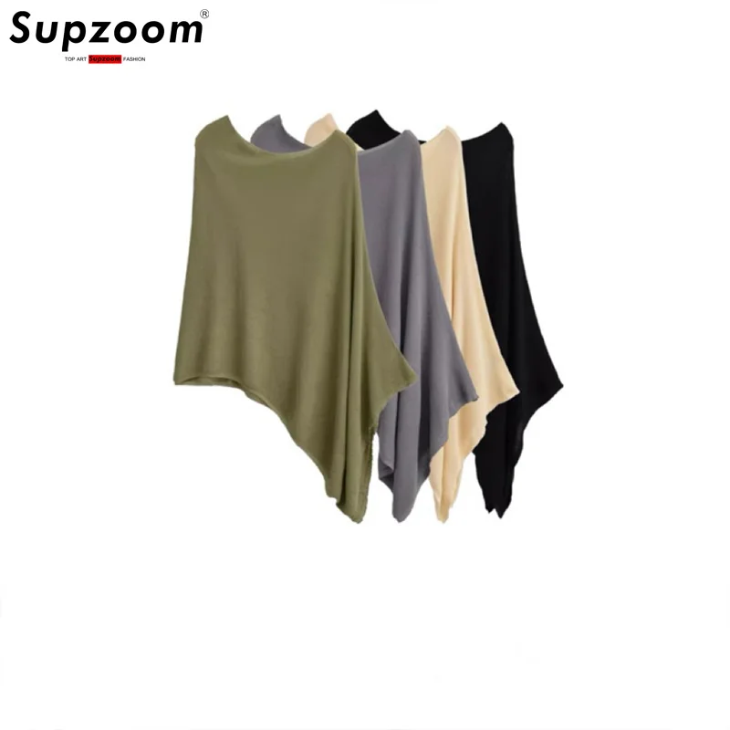 

Supzoom 2026 Новинка: Модный французский прозрачный топ-накидка с асимметричным кроем и тонкой вязкой