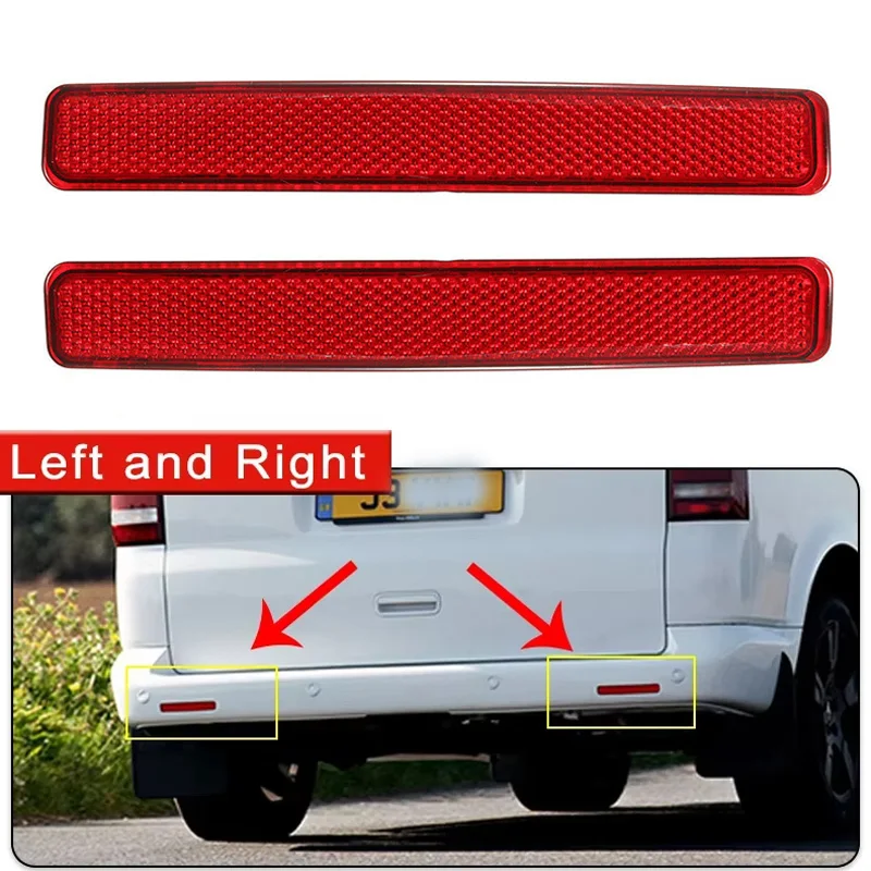 Red Lens Car Rear Bumper Reflector for VW Caravelle (T5) 2003 2004 2005-2015 Tail Parking Warning Reflective Stickers Decoration